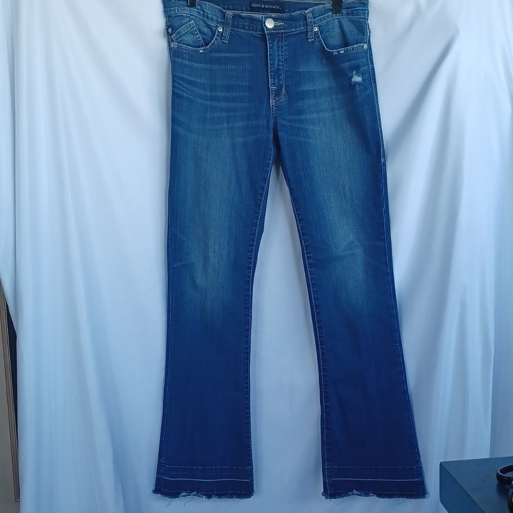 Rock & Republic Bootcut Jeans, Distressed, raw hem